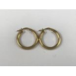 A pair of 9ct gold hoop earrings, 2.3g