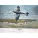A signed limited edition Graeme Lothian RAF Spitfire print "Fighting Lady", depicting a Spitfire