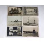 6 various Great War photographic postcards depicting British and German ships and submarines