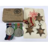 A Second World War campaign medal group in issue carton