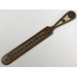 A late 19th Century Anglo-Indian inlaid wooden bookmark, 25 cm