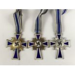 Three German Third Reich Mothers' Crosses