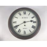 A 19th Century British Railways B.R (N.E) single fuzee station dial clock