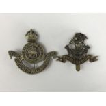 An Indian-made cast-brass 2nd Battalion Duke of Wellington's Regiment cap badge, together with one