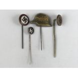 A German Third Reich Der Stahlhelm and other lapel pins