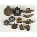 A group of Canadian cap and other badges and titles