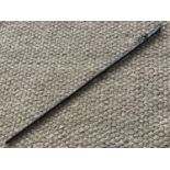 An antique bamboo sword stick, having single edged and single fullered blade, the latter decorated