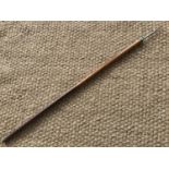 A 19th Century Malacca cane, having white metal pommel and concealed flick-eject blade, the latter