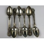 A set of six Victorian silver Queen's pattern teaspoons, James and Josiah Williams, Exeter, 1869,