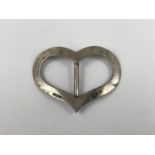A Victorian silver heart-shaped buckle, Cornelius Desormeaux Saunders & James Francis Hollings,