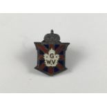 A Great War Veterans Association enamelled white-metal lapel badge, marked 'sterling'