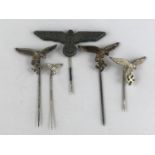 Five Wehrmacht lapel pins