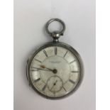 A Victorian silver key-wound pocket watch by James Dowell of Carlisle, a white metal cased watch