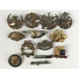 A quantity of Great War French and Belgian sweetheart brooches