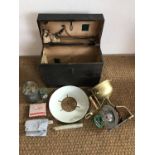 A Second World War British Army Tilley Hospital / Survey Mk V Lamp, in wooden transit case with