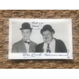 [ Autographs ] A signed promotional photograph of Laurel and Hardy, 3.5 x 5.5"