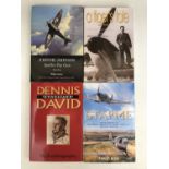 Four biographies / memoirs of Second World War RAF pilots, three bearing / including autograph