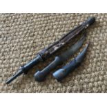 An antique jambiya and one other African dagger (latter a/f), 33 cm and 46 cm