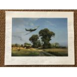 Frank Wootton Down on the Farm, Battle of Britain, 1940, limited edition print signed by pilots,