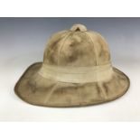 A 1942 British military Wolseley pattern tropical helmet