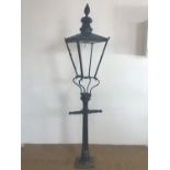 A Victorian cast iron standard street gas lamp, 215 cm