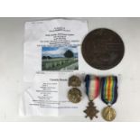 A Great War first day of the Battle of the Somme casualty medal group comprising 1914-15 Star,