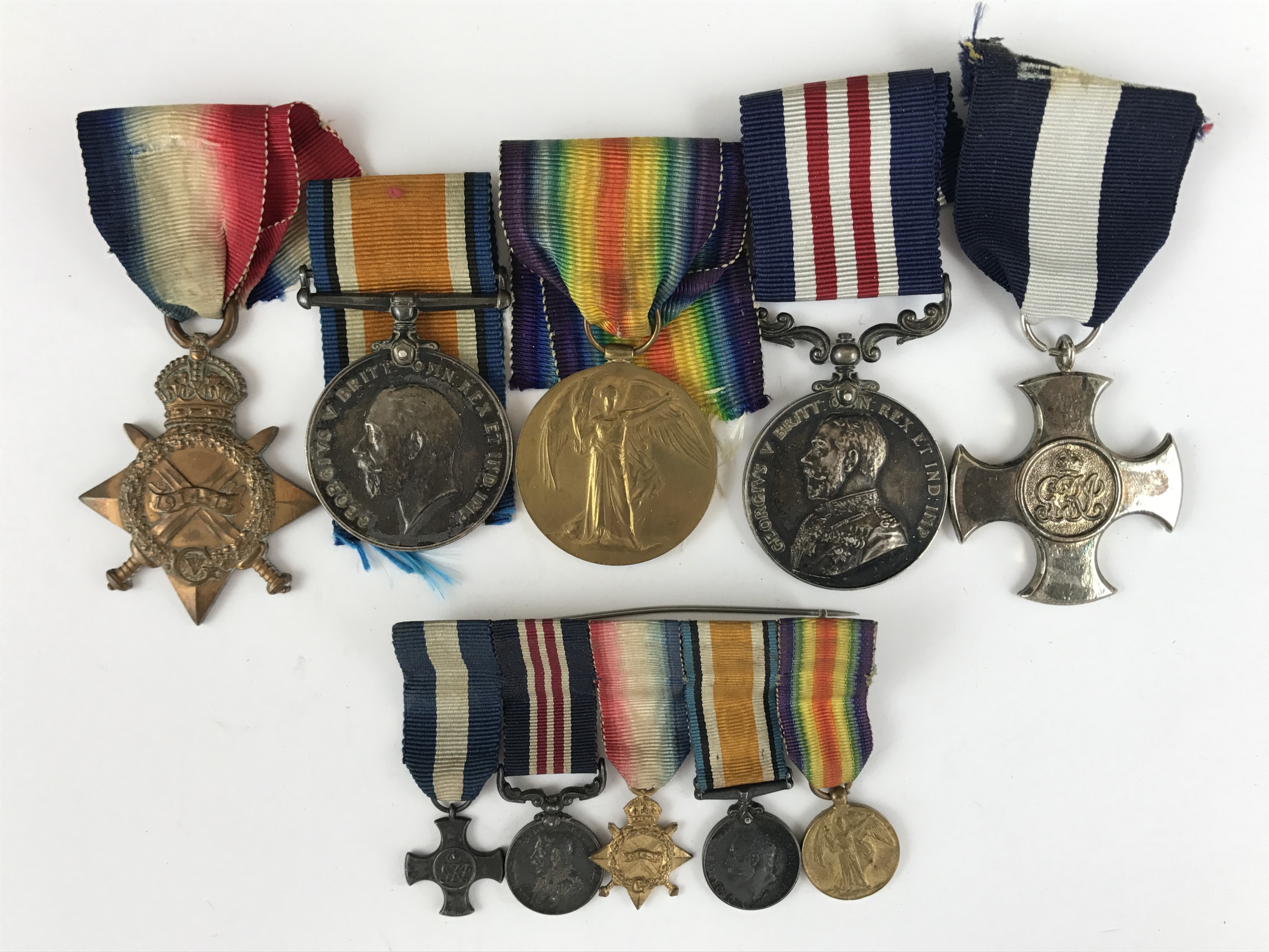 A Great War gallantry medal group comprising copy Distinguished Service Cross, Military Medal,