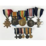 A Great War gallantry medal group comprising copy Distinguished Service Cross, Military Medal,