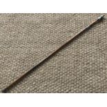 An antique cane sword stick, having tapering hexagonal-section blade, nickel ferrule bearing