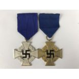 Two German Third Reich Faithful Service medals