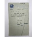 An autograph of Lord Louis Mountbatten, commander of Combined Operations, on a typewritten letter on