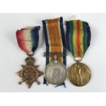 A 1914-15 Star with British War and Victory medals to 12582 Pte R Sturgeon, KOSB
