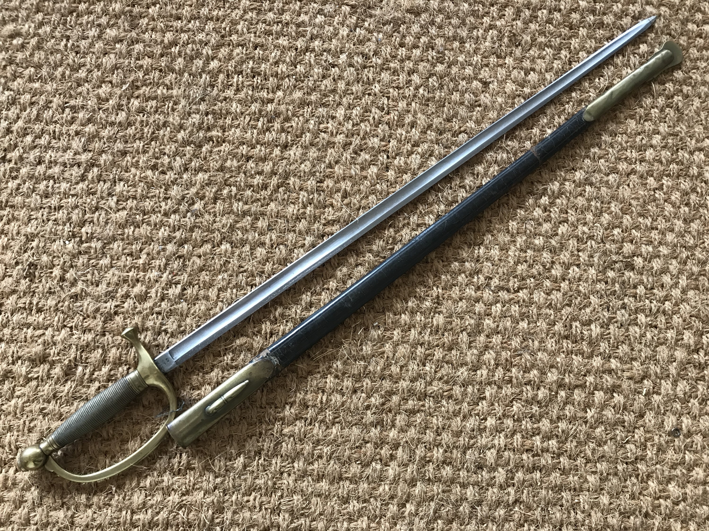 An American Civil War Model 1840 musician's sword, the blade ricasso bearing Ames' marks and stamped
