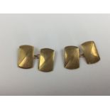 A pair of 1950s 9ct gold cuff links, 4.1 g