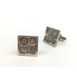 A gentleman's pair of silver cuff links, Jack Spencer, Sheffield, 1973, 18.6g