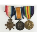A 1914-15 Star with War and Victory medals to 4271 Pte R S Shaw, KOSB