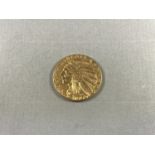 An American 1909 five dollar gold coin