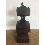 A late 18th / early 19th Century church oak candle box, 90 cm