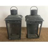 A pair of Victorian copper station lanterns