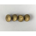 Four small gilt NSDAP uniform buttons