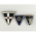 Three German Third Reich Frauenschaft enamel badges