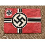 A German Third Reich small printed cotton war ensign flag, 35 cm x 51 cm