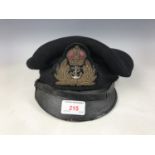 A First World War Royal Navy officer's peaked cap