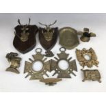A quantity of trench art, cast brass and other decorative metalware