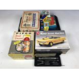 Collectors' items including a Chad Valley toy gramophone, a model kit 1966 nova street machine, a