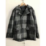 A Firetrap black and grey checked wool coat, size XL