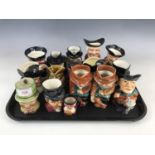 Sixteen sundry Shorter and Son figurines / Toby jugs, 13 cm