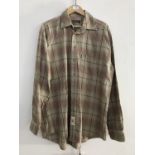 A Barbour light brown checked shirt, size L