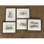 A quantity of framed illustrations of 19th Century machinery