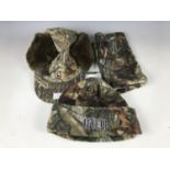 A Deer Hunter Deer-tex stalking hat together with a Total Fishing gear hat and neck warmer